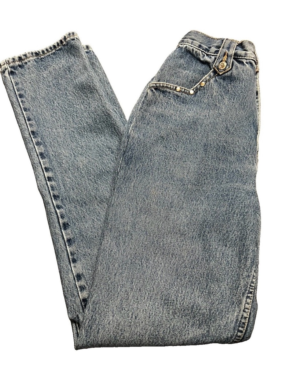 Vintage Lawman Western Jeans Relaxed Fit High Rise Mom Waist 24x31.5 Studded